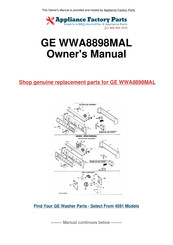 GE WWA8876M Use And Care Manual