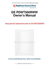 GE PDWT500RWW - Profile 24 in. Dishwasher Installation Instructions Manual