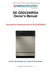 GE GSD2340RSA Installation Instructions Manual