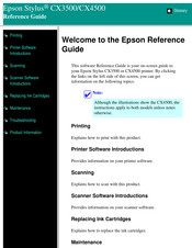 Epson STYLUS CX4500 Reference Manual