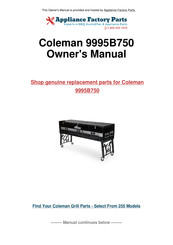 Coleman 9995B Series Instructions For Use Manual