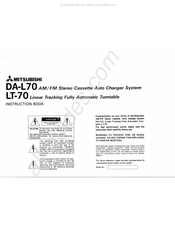 Mitsubishi LT-70 Instruction Book