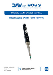 DAV TECH PCP 005 Installation, Use And Manteinance Manual