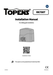Topens RK700T Installation Manual