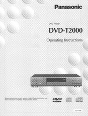Panasonic DVD-T2000 Operating Instructions Manual