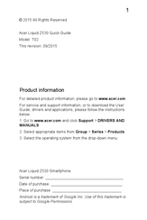 Acer T02 Quick Manual