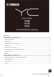 Yamaha YC73 Supplementary Manual