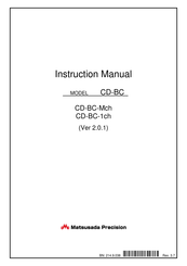 Matsusada Precision CD-BC Instruction Manual