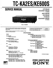 Sony TC-KE600S Service Manual