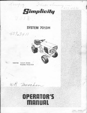 Simplicity System 7013H Operator's Manual
