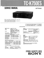 Sony TC-K750ES Service Manual