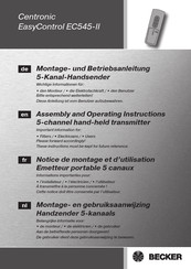 Becker Centronic EasyControl EC545-II Assembly And Operating Instructions Manual