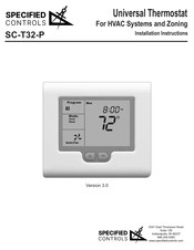 Specified Controls SC-T32-P Installation Instructions Manual