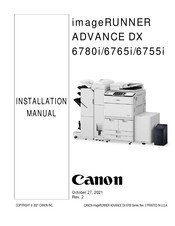 Canon imageRUNNER ADVANCE DX 6765i Installation Manual