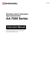 Shimadzu AA-7000 Series Instruction Manual