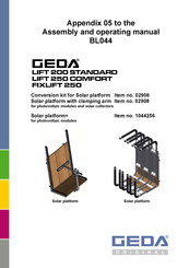 Geda LIFT 200 STANDARD Assembly And Operating Manual