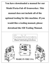 Scotchman Porta-Fab 45 Instruction Manual