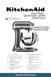 KitchenAid 5KSM7591WH Use And Care Manual
