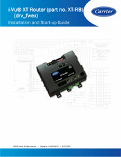 Carrier i-Vu XT Installation And Startup Manual