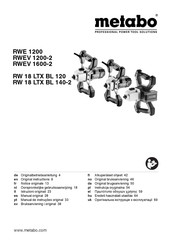 Metabo RW 18 Series Original Instructions Manual