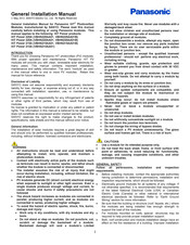 Panasonic HIT Power 215A General Installation Manual