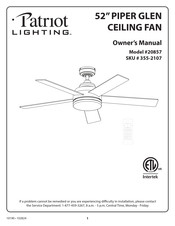 Patriot Lighting PIPER GLEN 20857 Owner's Manual
