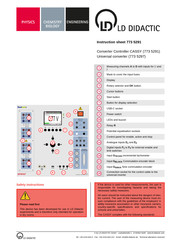 LD Didactic CASSY Instruction Sheet