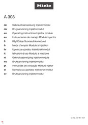Miele A 303 Operating Instructions Manual