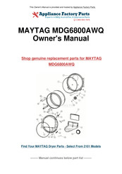 Maytag NEPTUNE MD68 Use & Care Manual