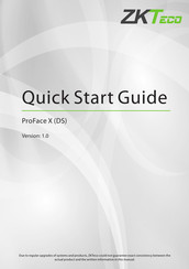 ZKTeco ProFace X DS Quick Start Manual