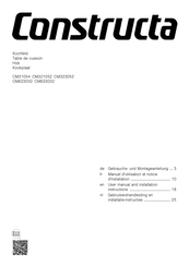 CONSTRUCTA CM633032 User Manual And Installation Instructions