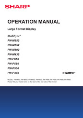 Sharp MultiSync PN-M552 Operation Manual