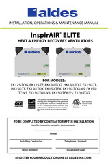 aldes EK150-TFX-V5 Installation, Operation & Maintenance Manual