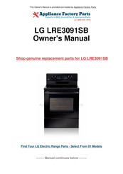 LG LRE3091SB Installation Manual