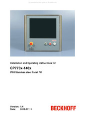 Beckhoff CP770 140 Series Installation And Operating Instructions Manual