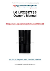 LG LFX28977SB - 27.6CF FR DR BM REF DISP User's Manual & Installation Instructions
