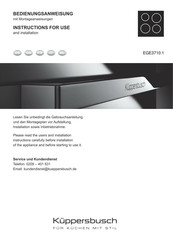 Kuppersbusch EGE3710.1ED Instructions For Use And Installation