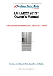 LG LMX21981ST Series User's Manual & Installation Instructions