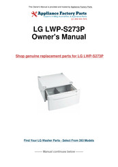 LG WDP3 Series Installation Instructions Manual