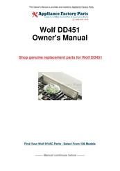 Wolf DD451 Owner's Manual