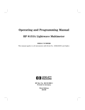 HP HP 81552SM Operating And Programming Manual