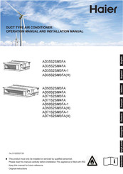 Haier AD35S2SM3FA-1 Operation Manual And Installation Manual