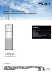 Haier AP160S2SK1FA(H) Operation Manual And Installation Manual