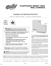 COZY HEDV403A and Installation And Operating Instructions Manual