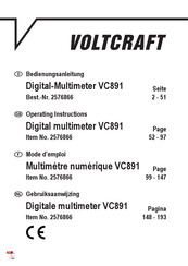 VOLTCRAFT VC891 Operating Instructions Manual