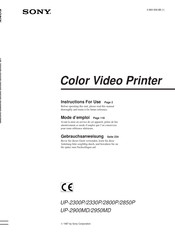 Sony UP-2800P Instructions For Use Manual