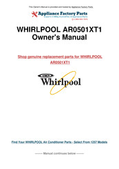 Whirlpool AR1000 Use And Care Manual