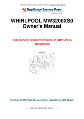 Whirlpool MW32OOXS Use & Care Manual