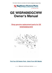 GE WISR309 Owner's Manual