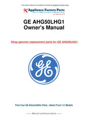 GE AHG40LH Series Owner's Manual
